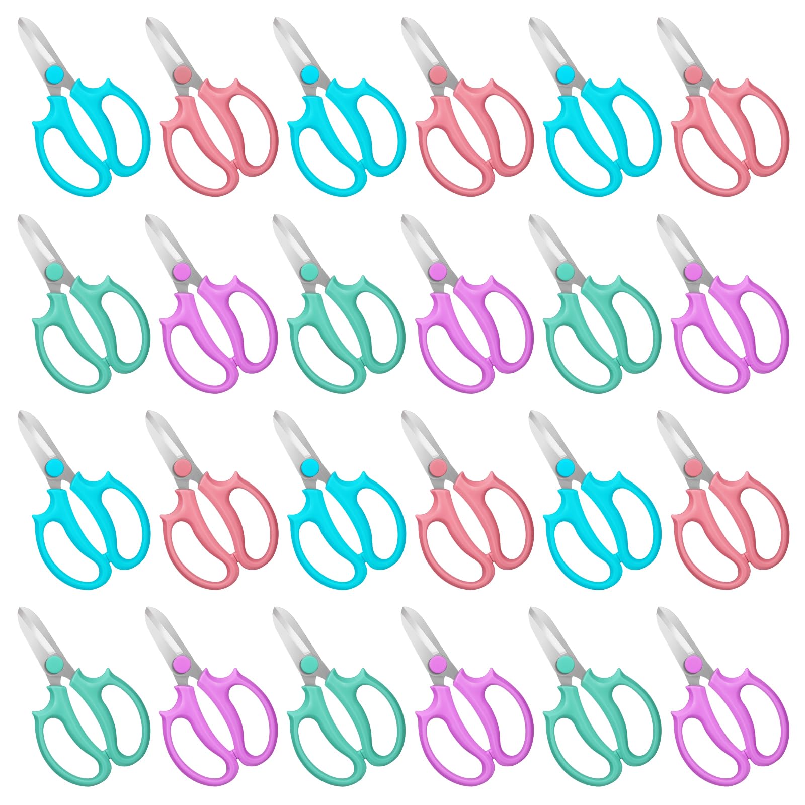 VZZNN front pack of 24 colorful shears showing variety and convenience