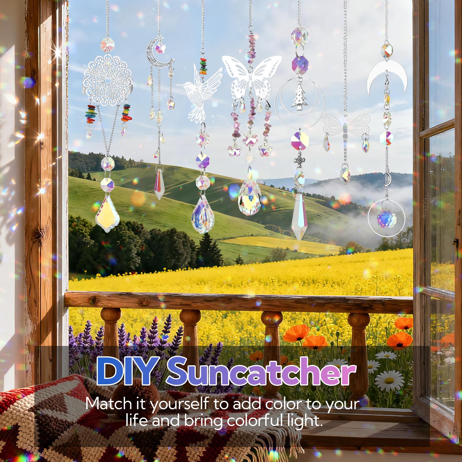 VZZNN lifestyle hanging porch display adding ethereal sparkle to outdoor spaces