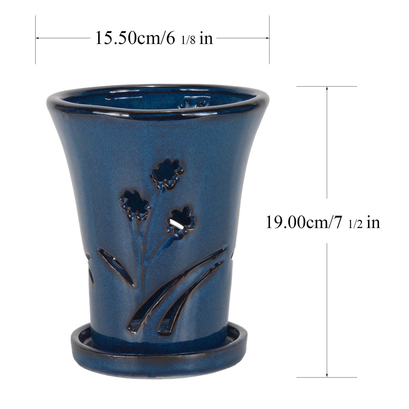 W&W pot in use with blooming orchid demonstrating stable support