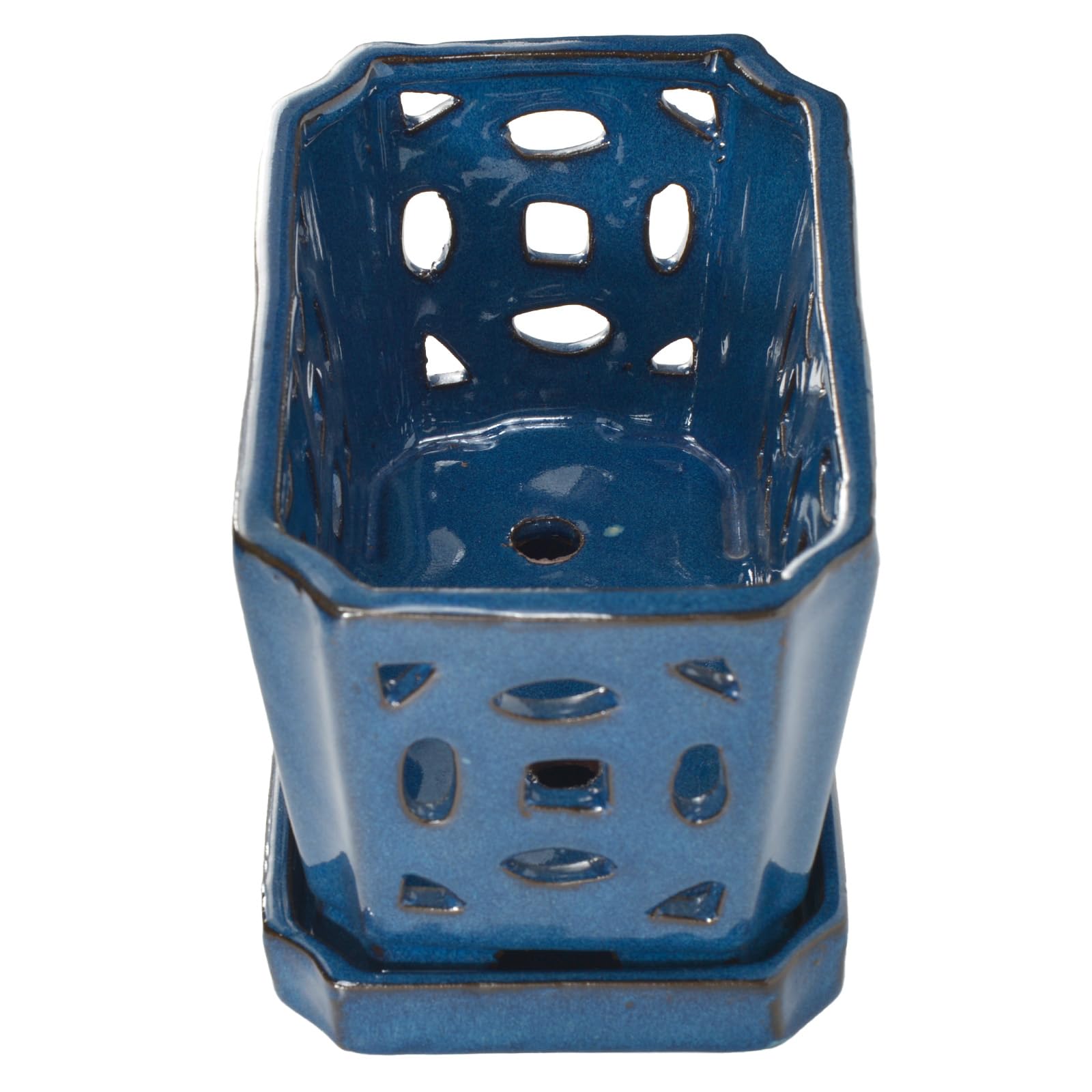 W&W close-up of blue glazed texture showing durable easy-clean finish