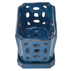 W&W close-up of blue glazed texture showing durable easy-clean finish