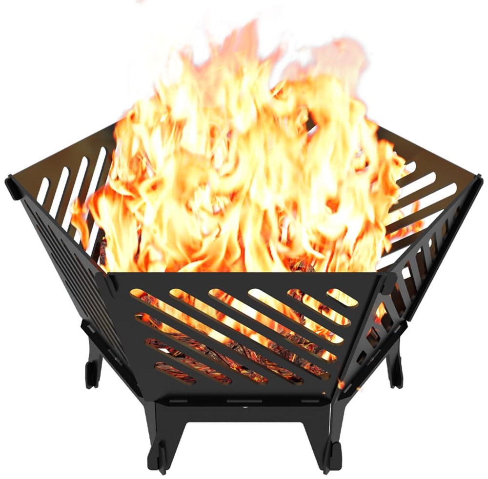 waaliji front angle hexagon fire pit showing shape and stability, enhances airflow