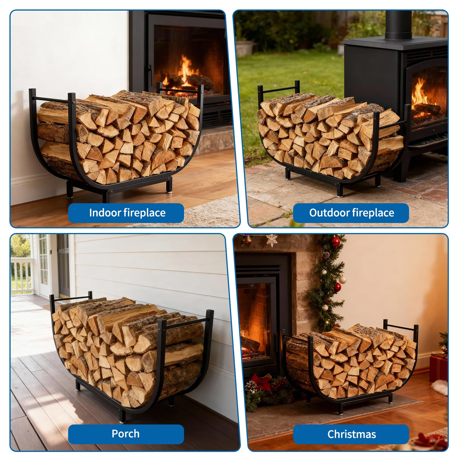 WAAWDOS beside a fireplace creating organized, cozy ambiance