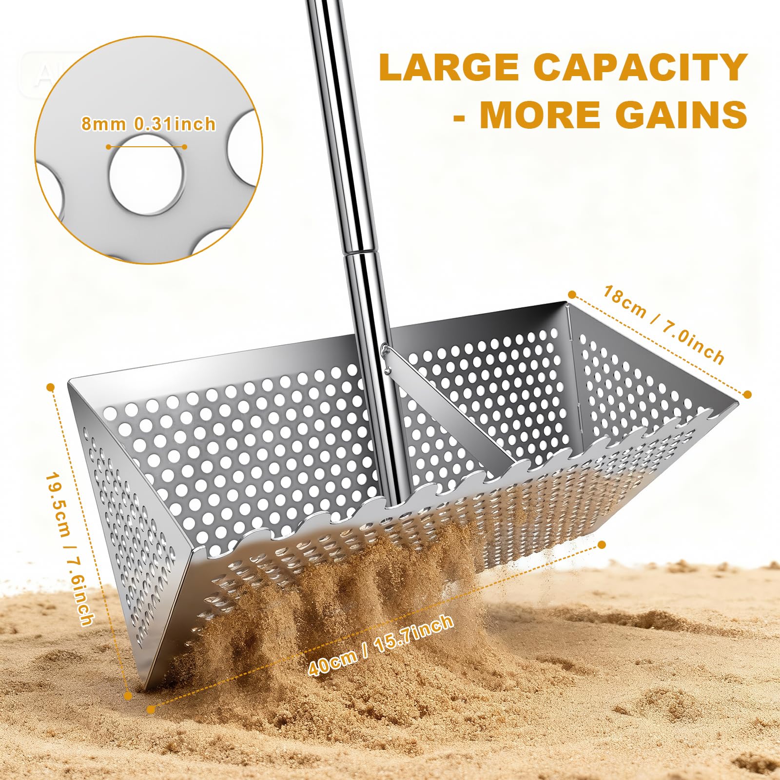 WAAWDOS rake in use on beach demonstrating ergonomic reach and efficiency