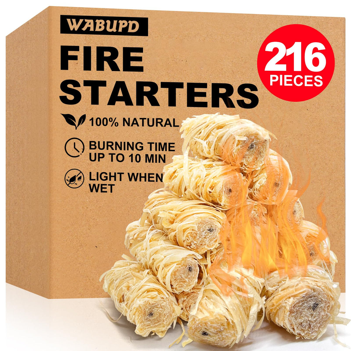 WABUPD front packaging showing 216 pcs and portability benefit