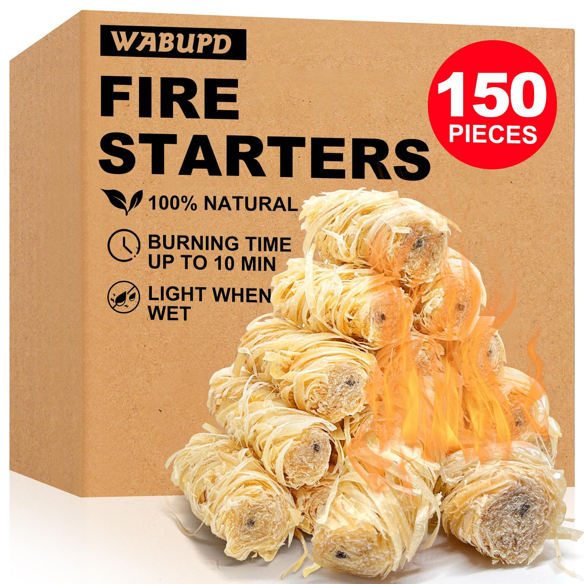 WABUPD front packaging showing 150-piece bulk pack for reliable ignition