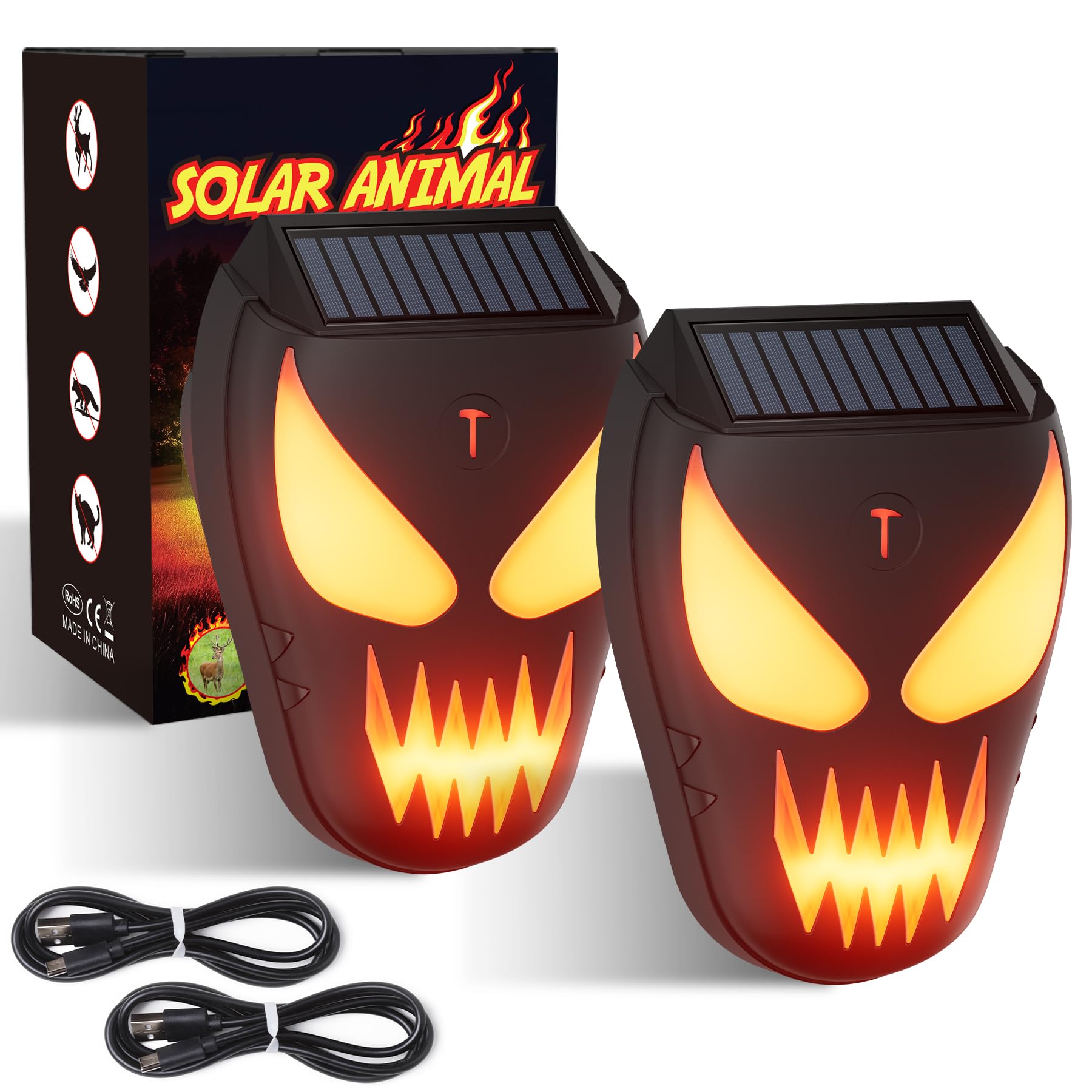 wacieo front view of solar repeller showing compact design and visual deterrent benefit