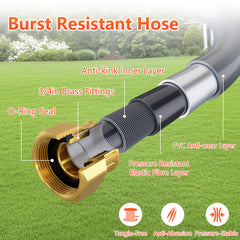 wacotoya hose texture and brass connector showing kink resistance and leak protection