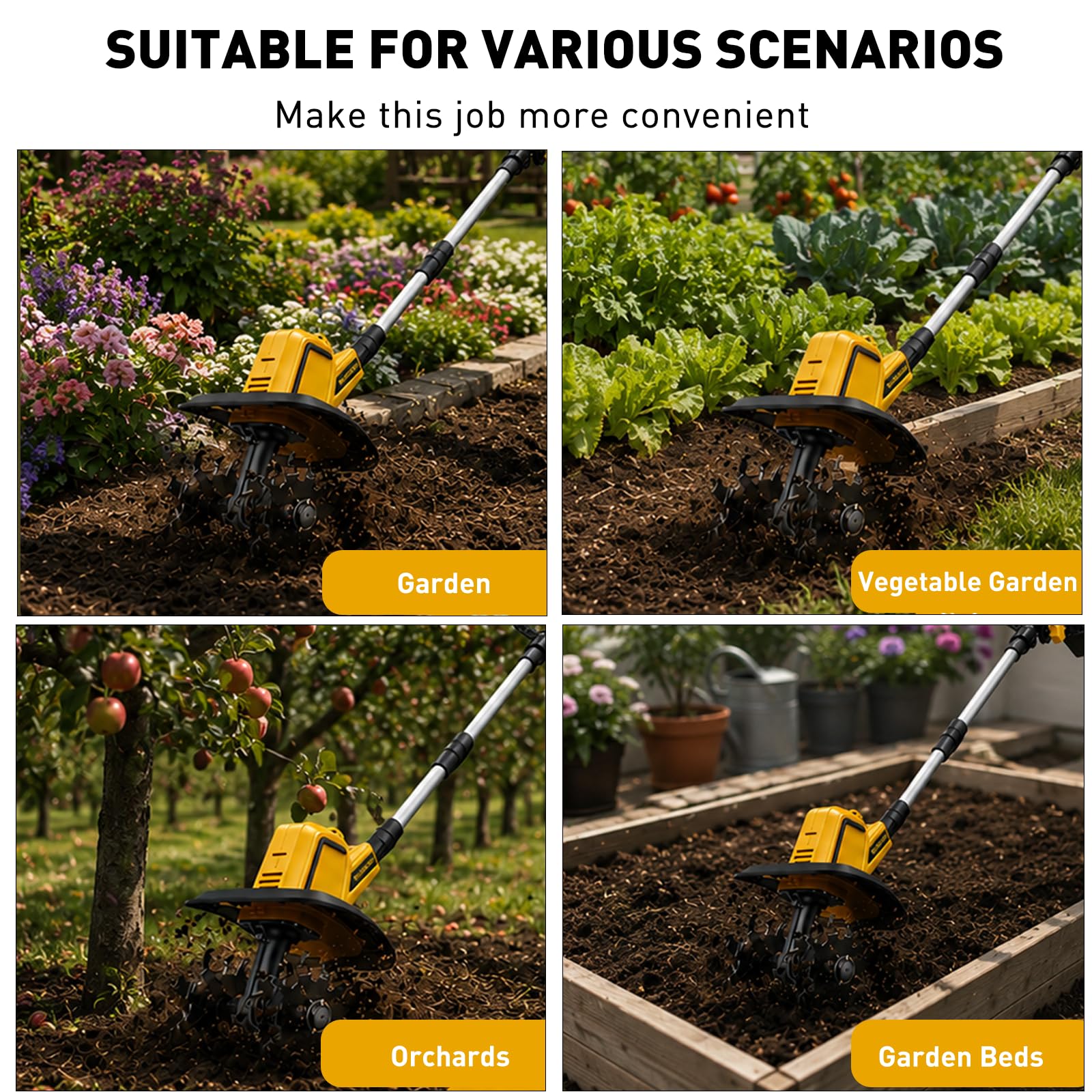 WADADDY in a garden setting showing lightweight maneuverability and convenience