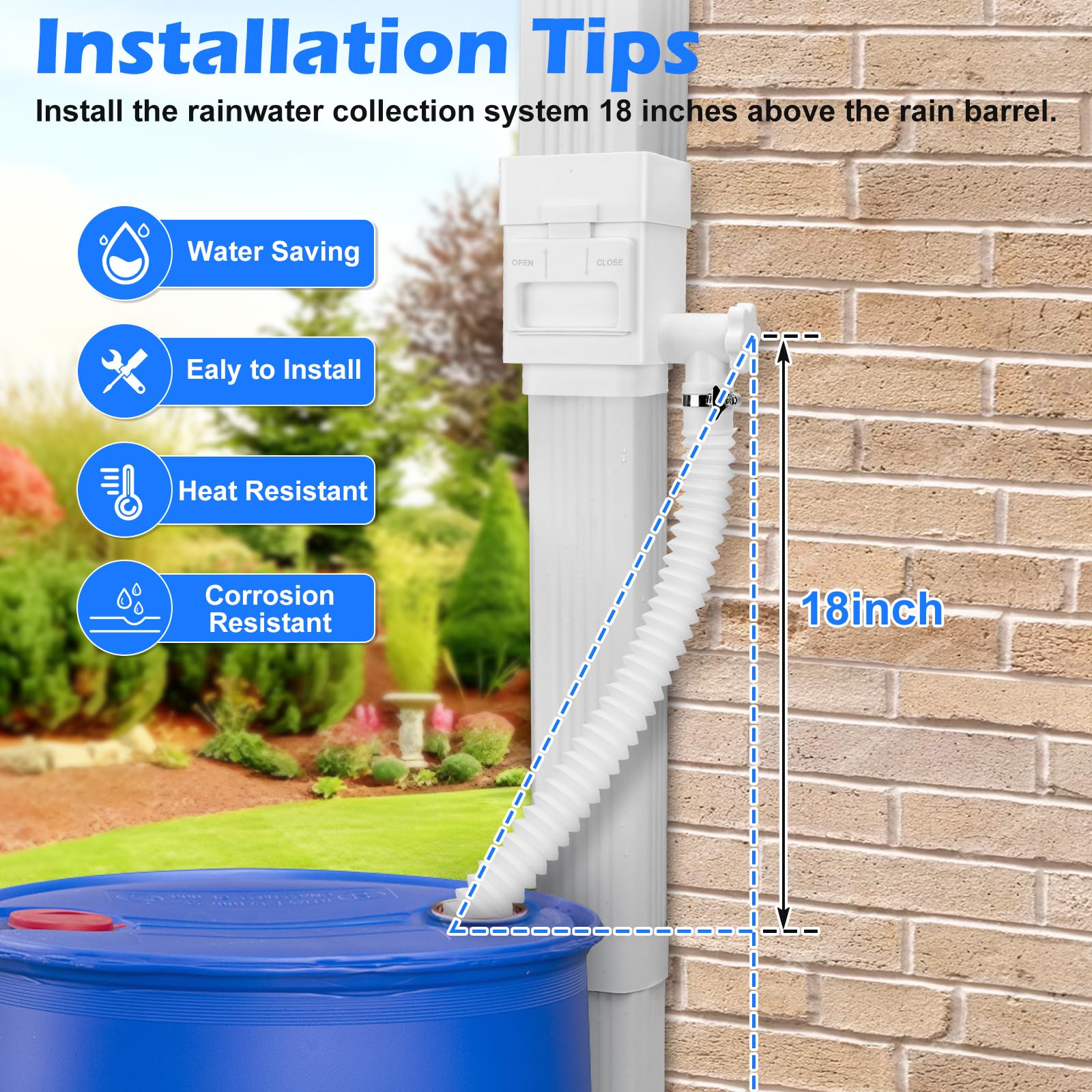 WADEO detailed shot of adjustable valve for precise rainwater control
