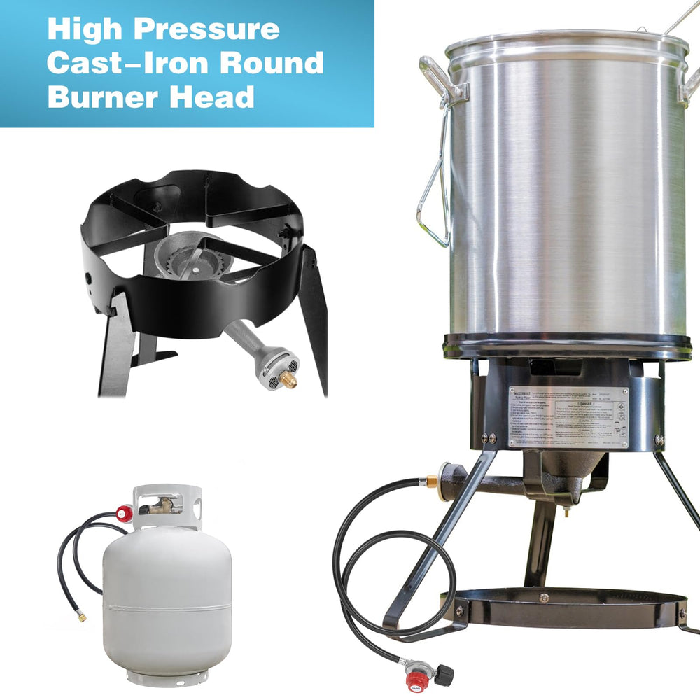 WADEO burner installed under a large pot delivering even heat and minimizing hot spots for cooking