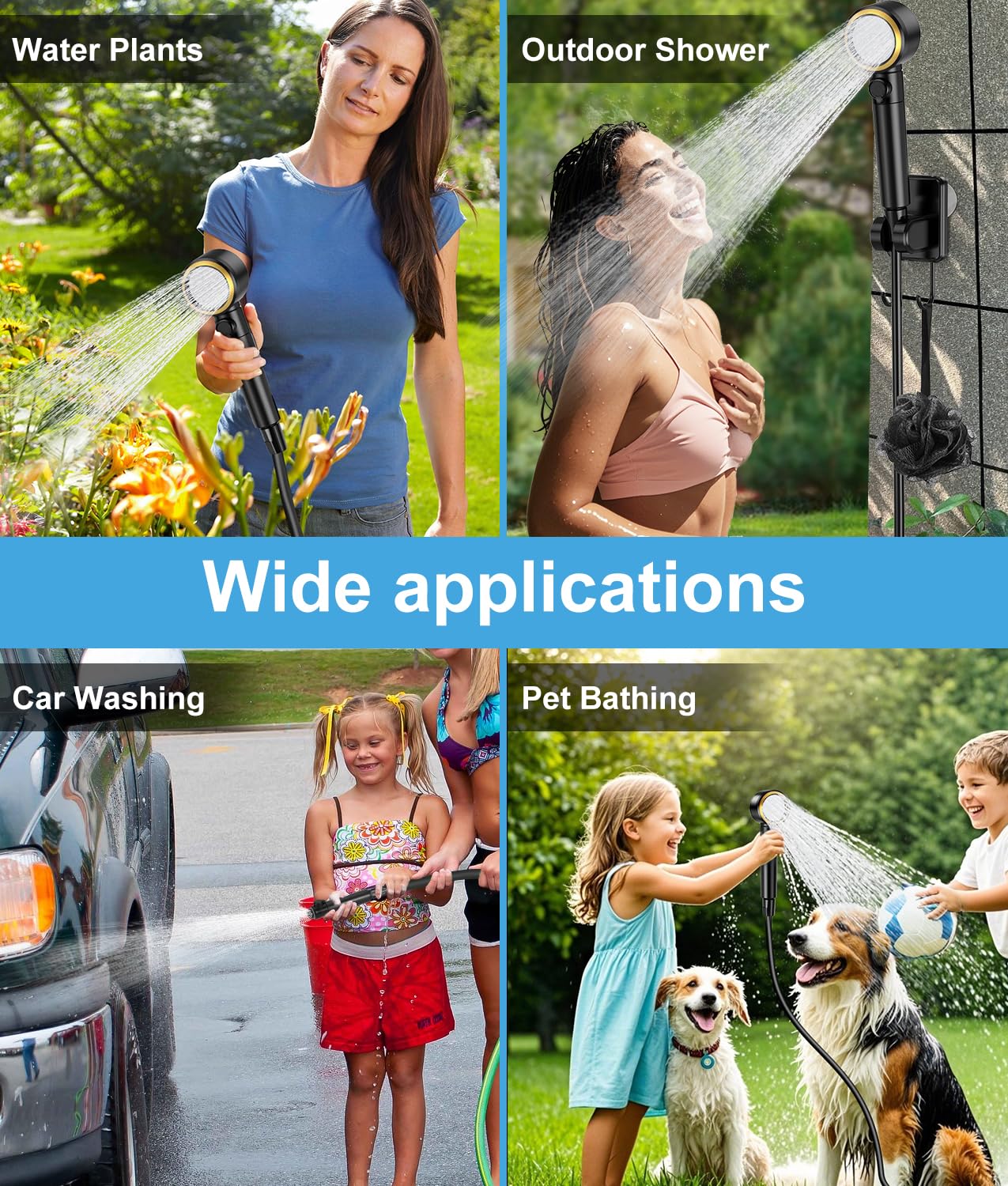 WADEO spray gun used to rinse a car for efficient vehicle cleaning