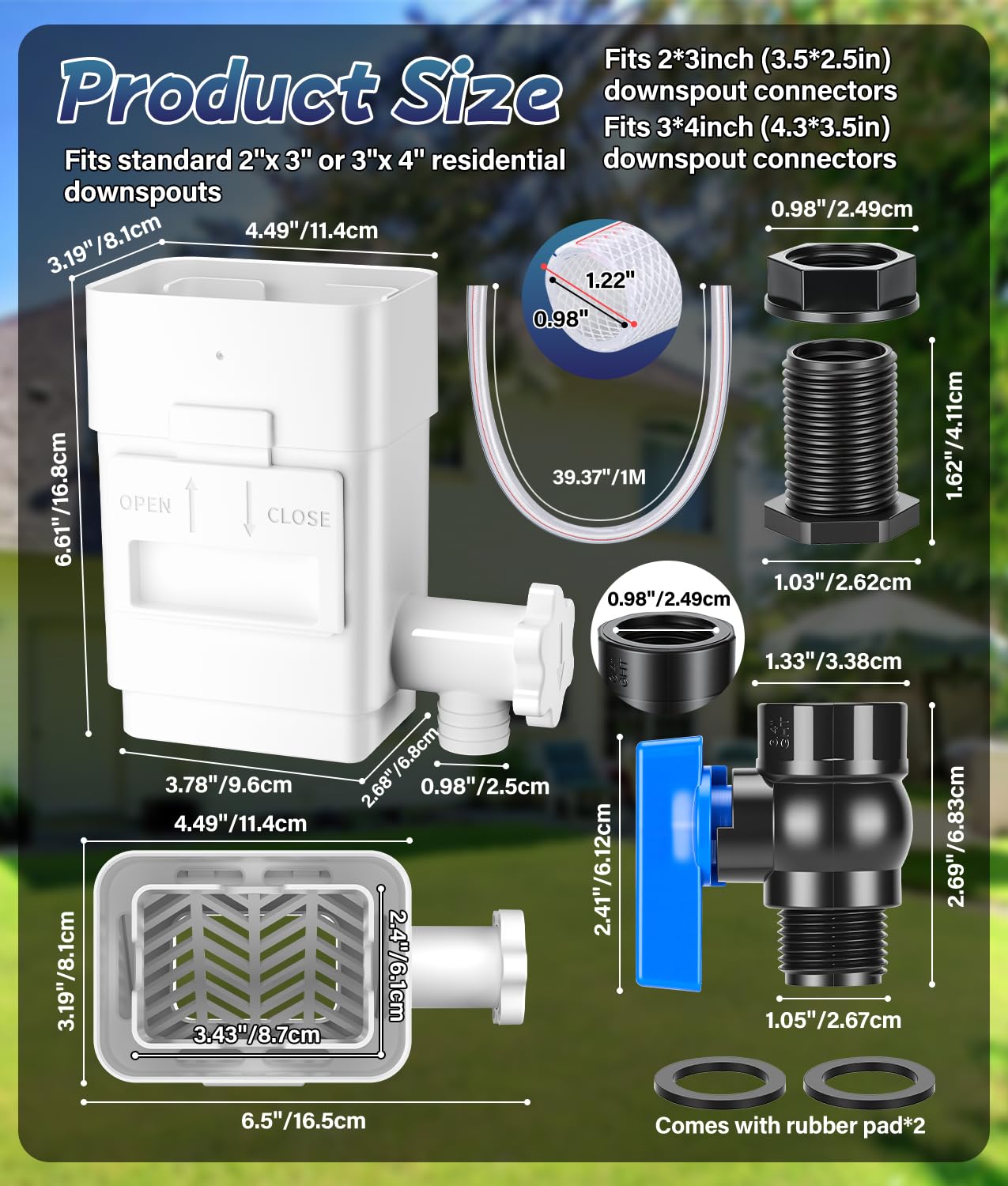WADEO close-up of deepened collection chamber for higher rain capture efficiency