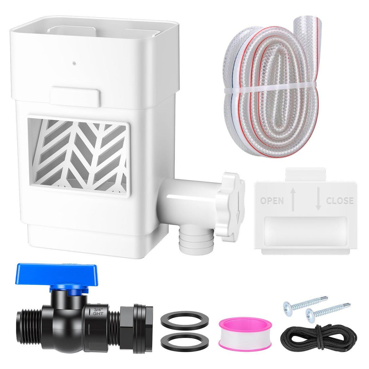 WADEO front view of diverter showing sleek white housing and larger collection capacity