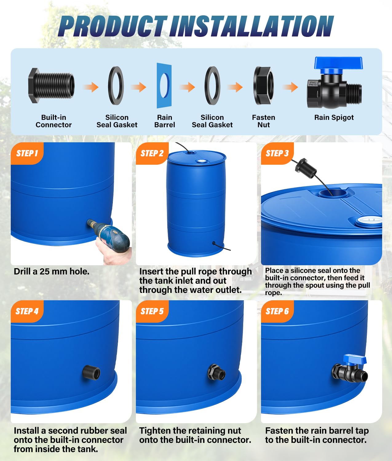WADEO lifestyle image of garden watering using harvested rainwater for healthy plants