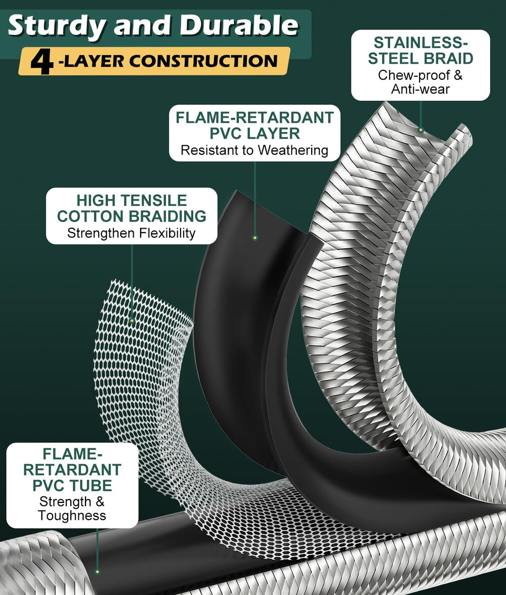WADEO stainless steel braided sleeve texture for abrasion and weather resistance