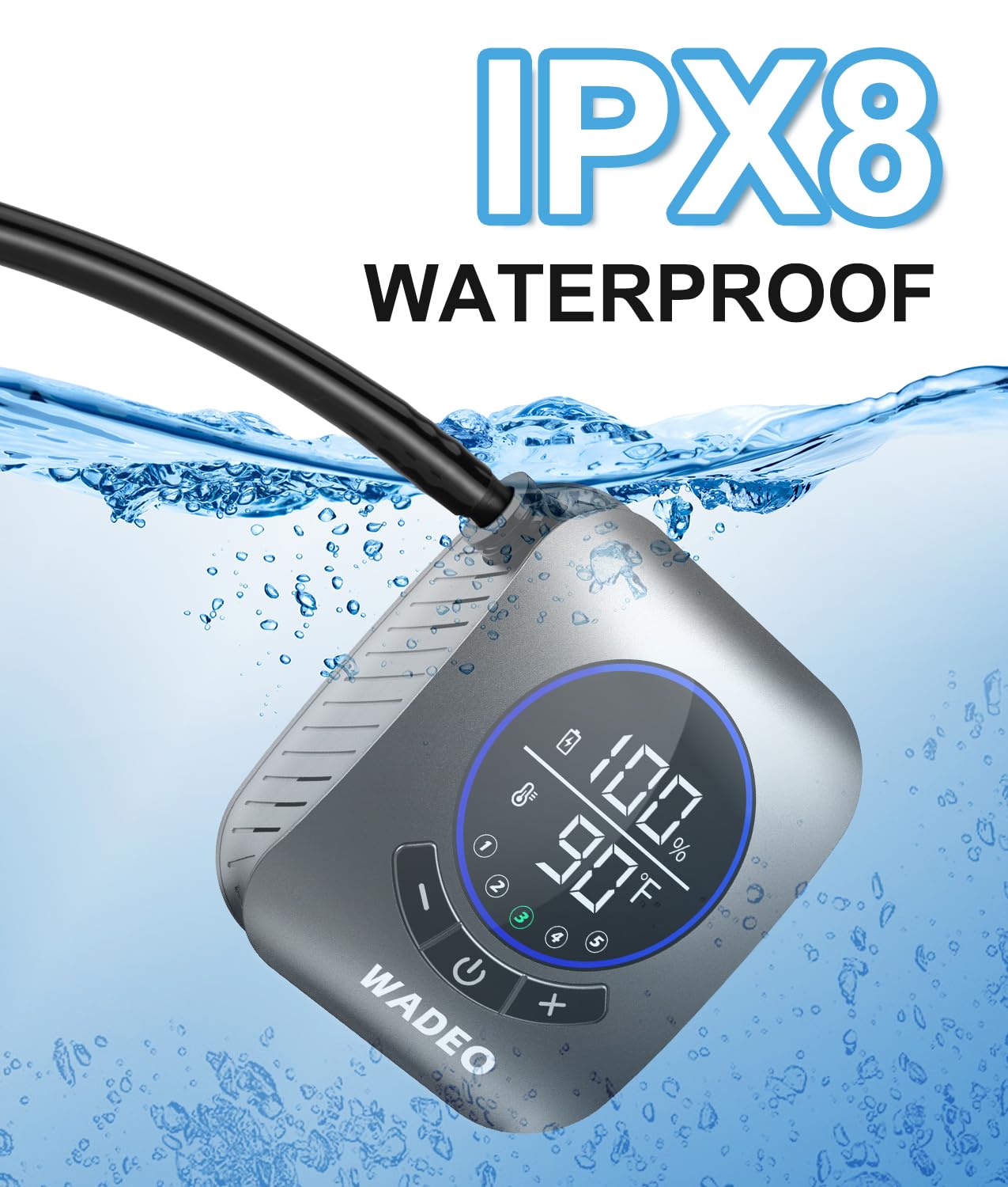 WADEO Type-C charging port with silicone cover for protected quick charging
