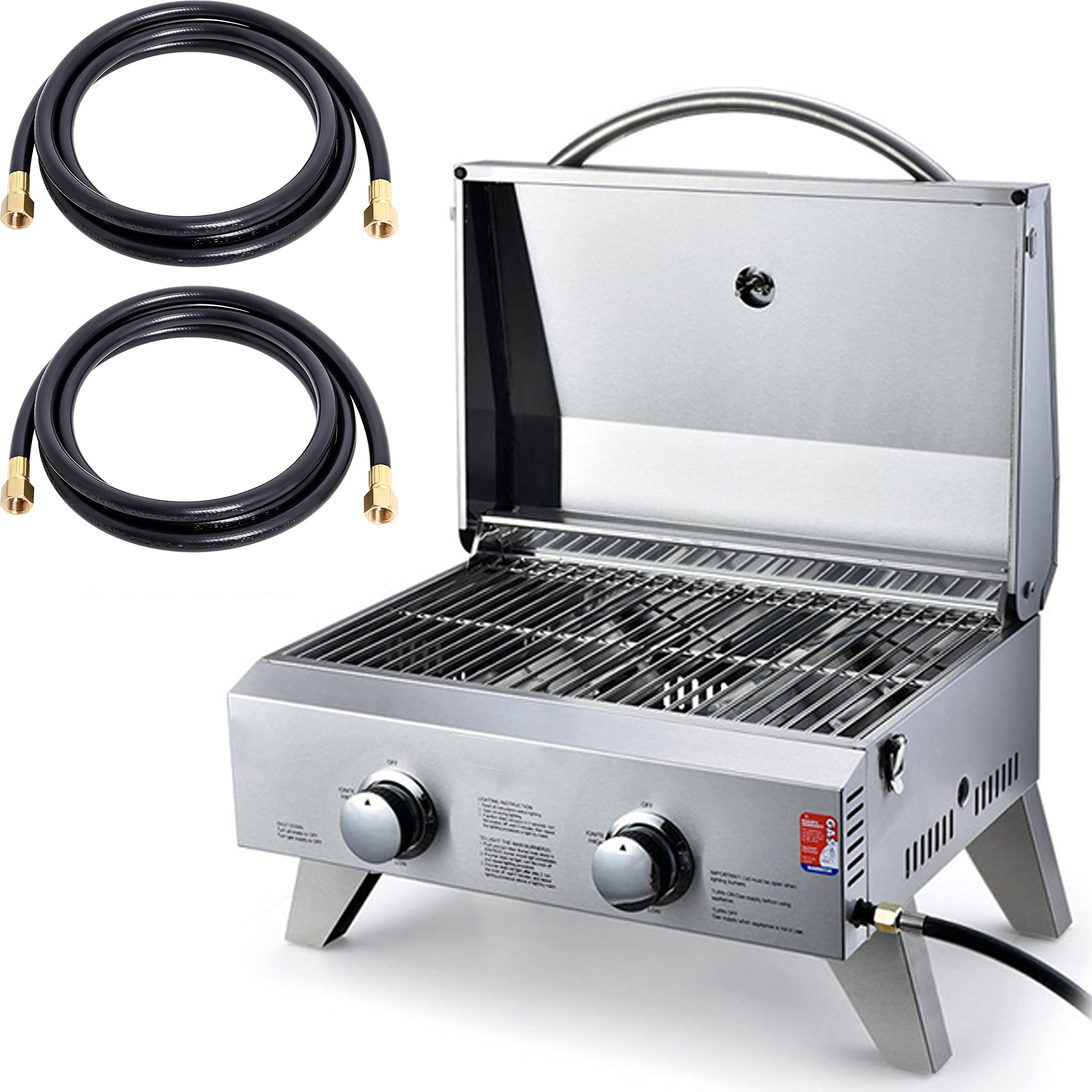 Wadoy hoses installed on backyard grill setup, convenient extended reach