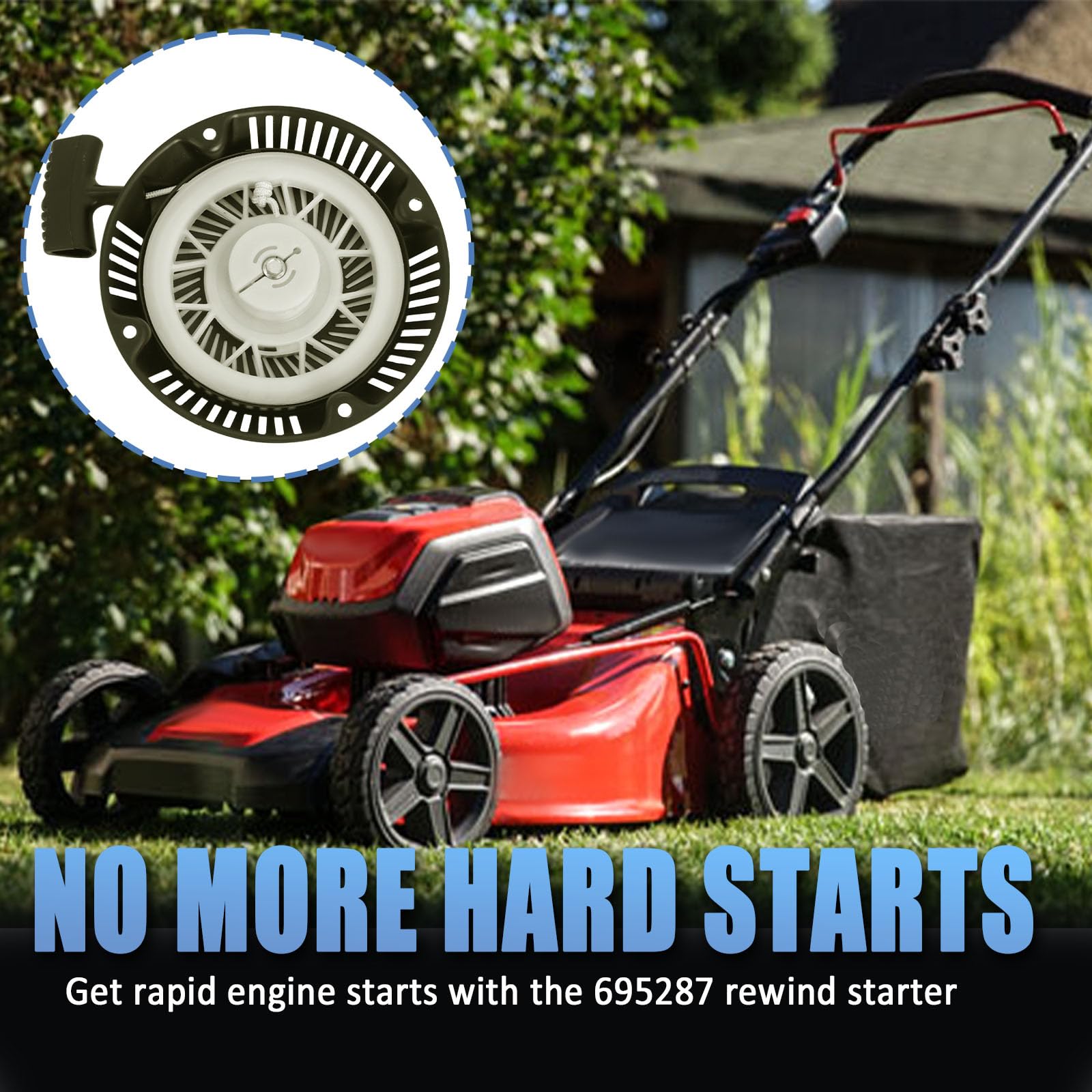 Wadoy starter on push mower demonstrating restored starting reliability