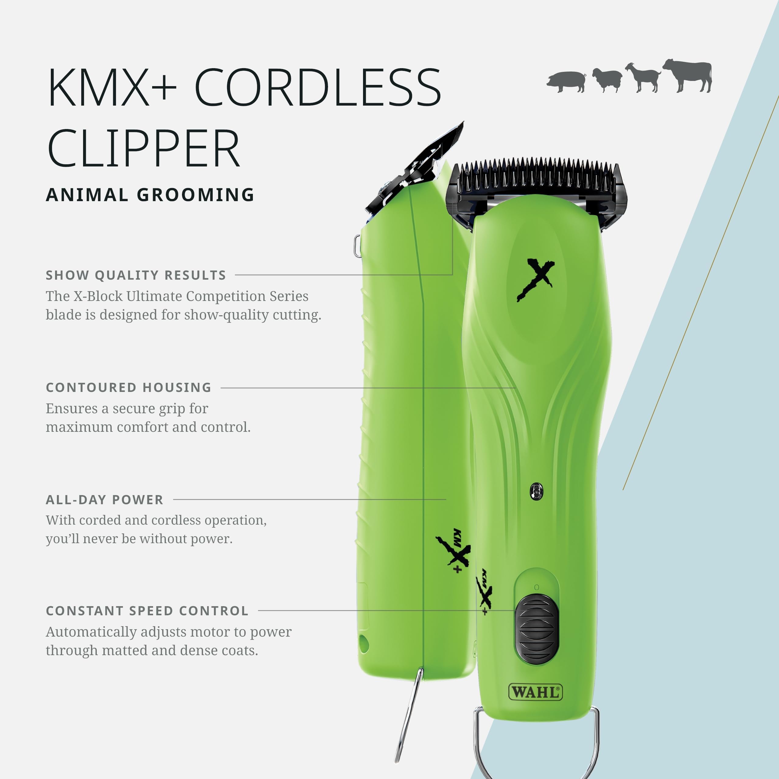 Wahl KMX blade close-up revealing hardened cutting edge for clean cuts
