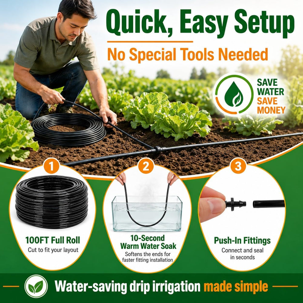 WAIWL dripline used in container garden for consistent container moisture