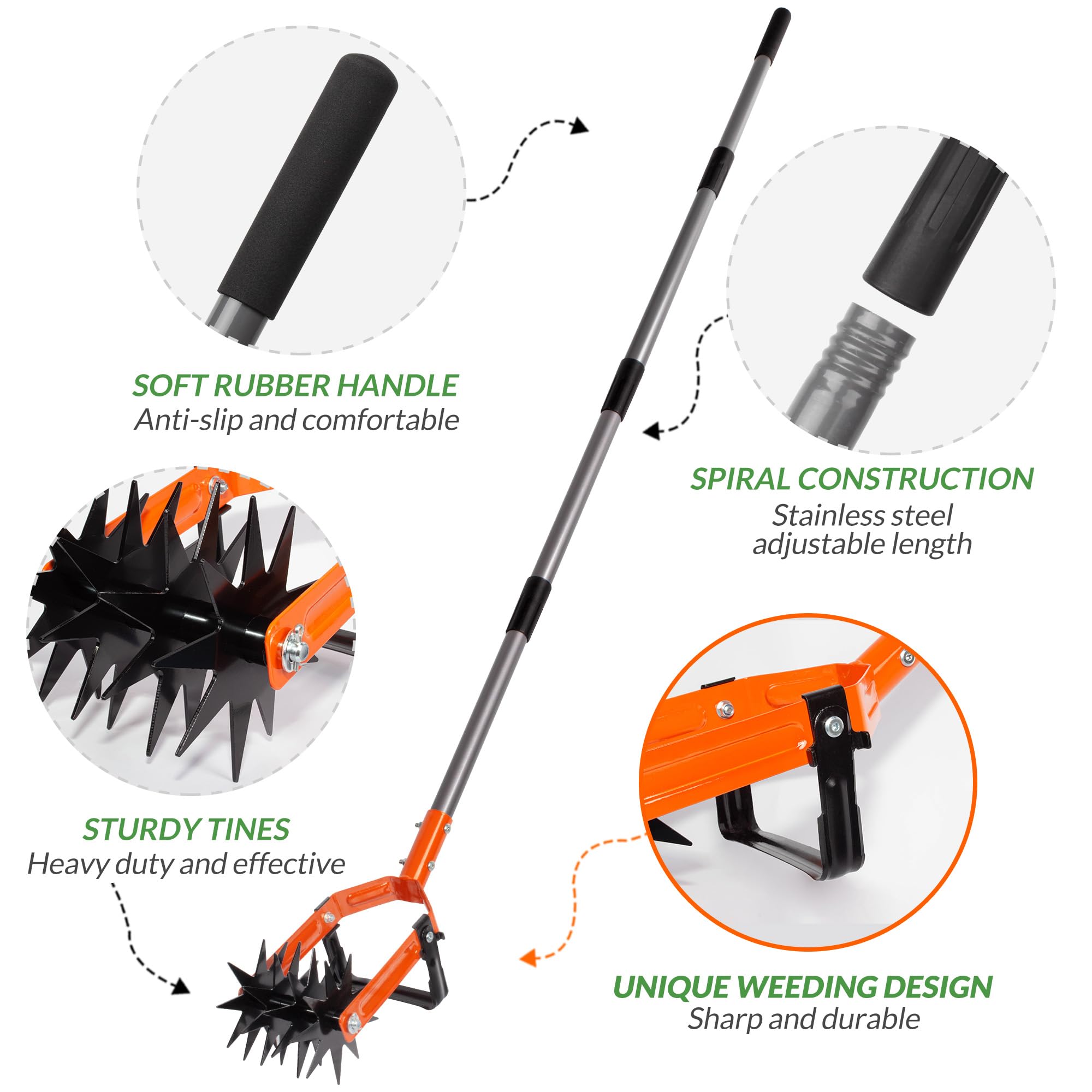 Walensee extended adjustable stainless-steel handle showing reduced bending benefit