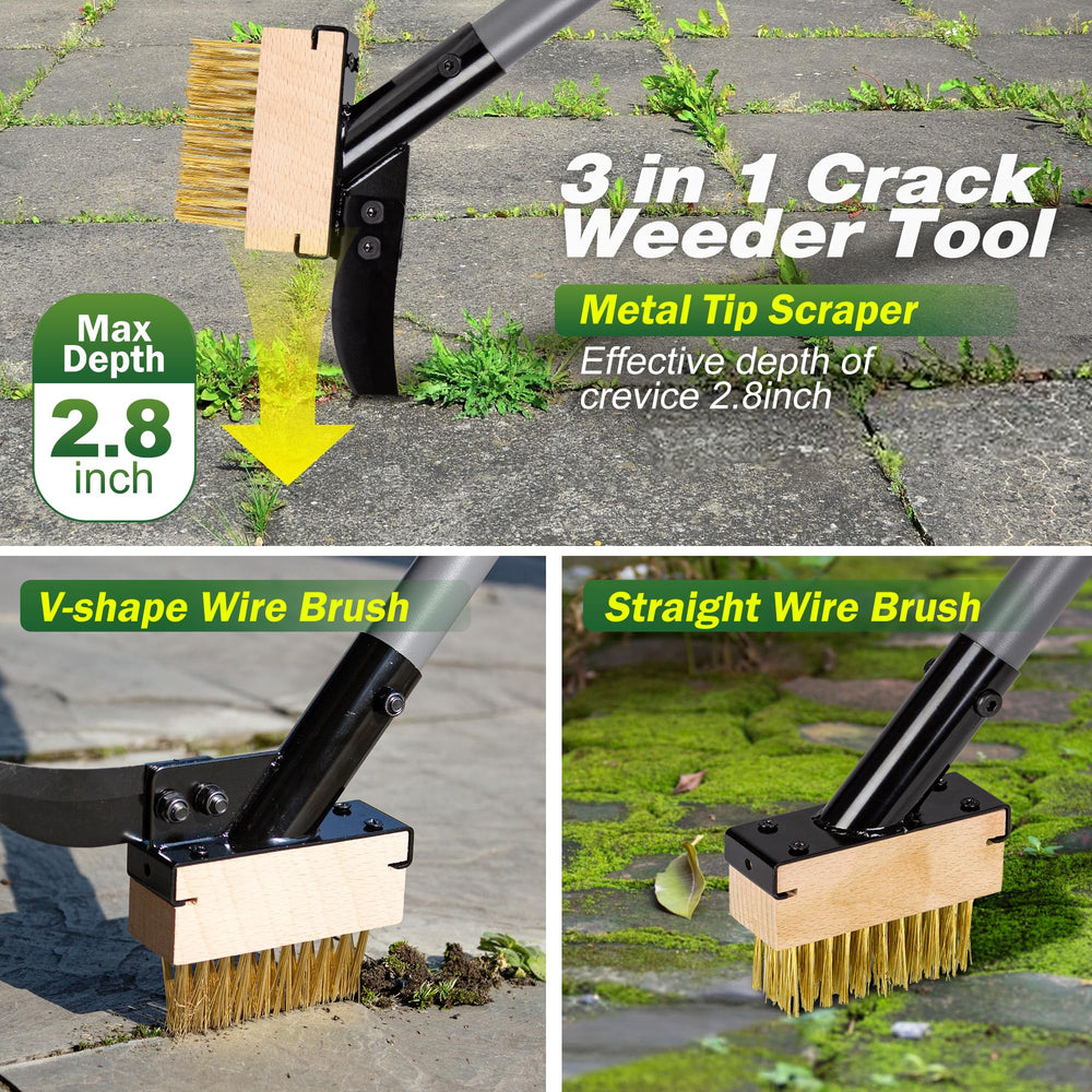 Walensee close-up of V-shape wire brush and thick blade removing roots effectively
