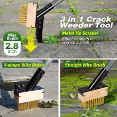Walensee close-up of V-shape wire brush and thick blade removing roots effectively