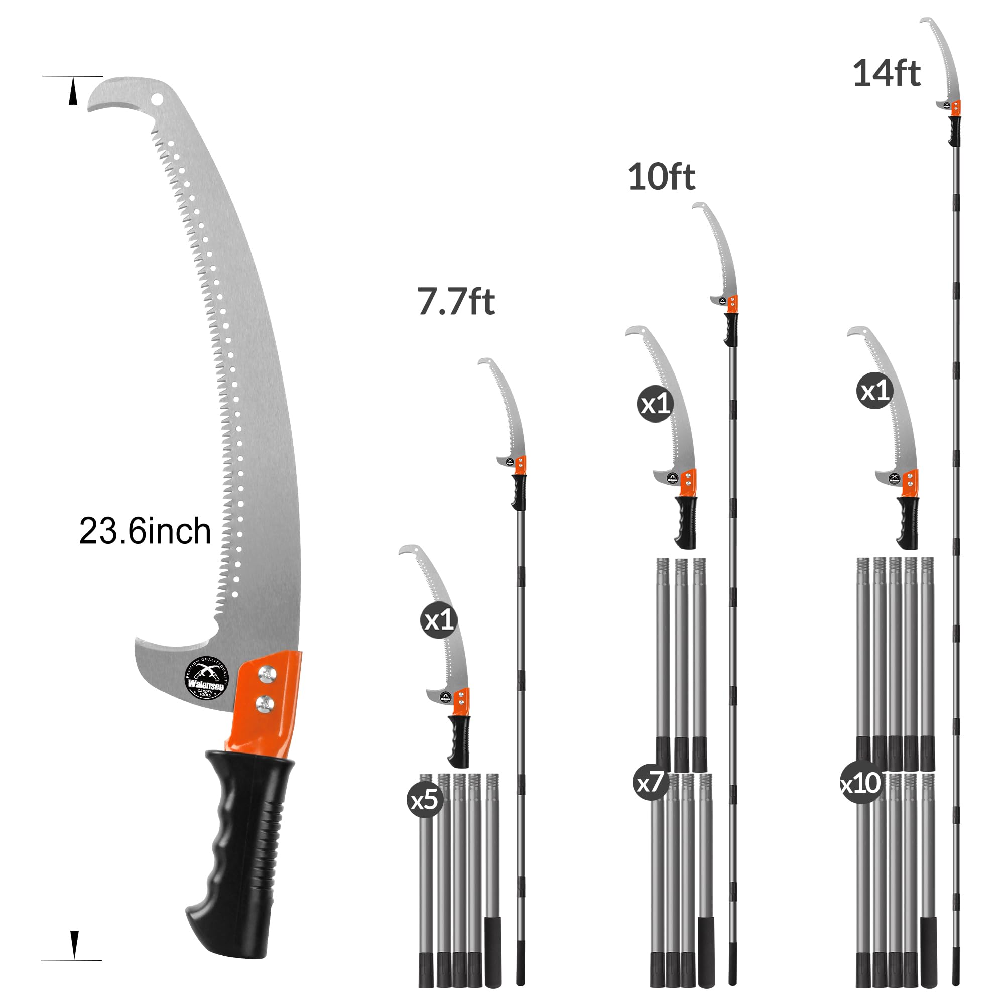 Walensee assembled extension poles illustrating adjustable reach benefit