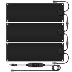 Walensee front view of three heated mats showing pack and layout for easy cleanup