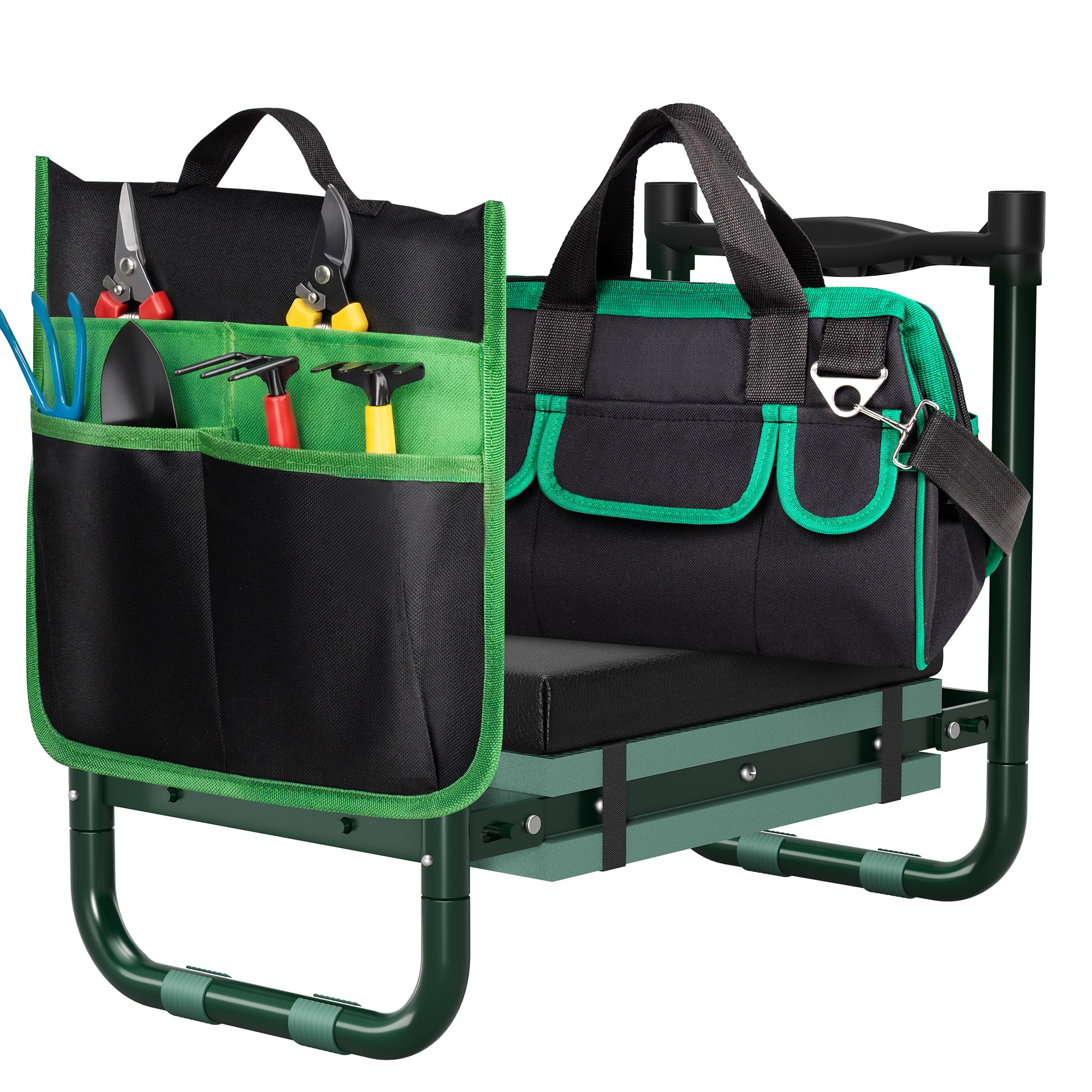 Walensee front view showing open kneeler-seat and padded top for comfortable gardening