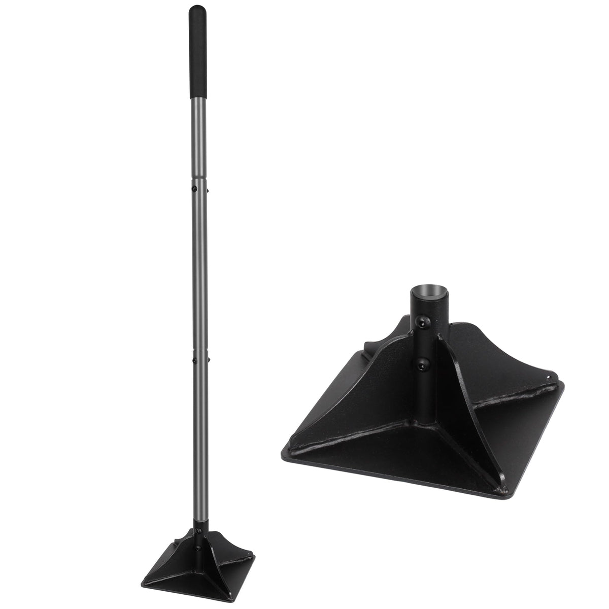 Walensee front view of steel tamper showing solid head and handle, durable performance