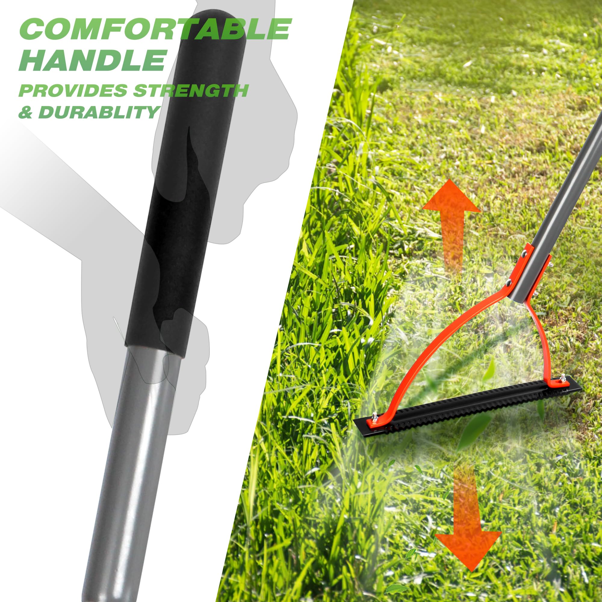 Walensee handle detail with soft rubber grip for comfortable, reduced fatigue