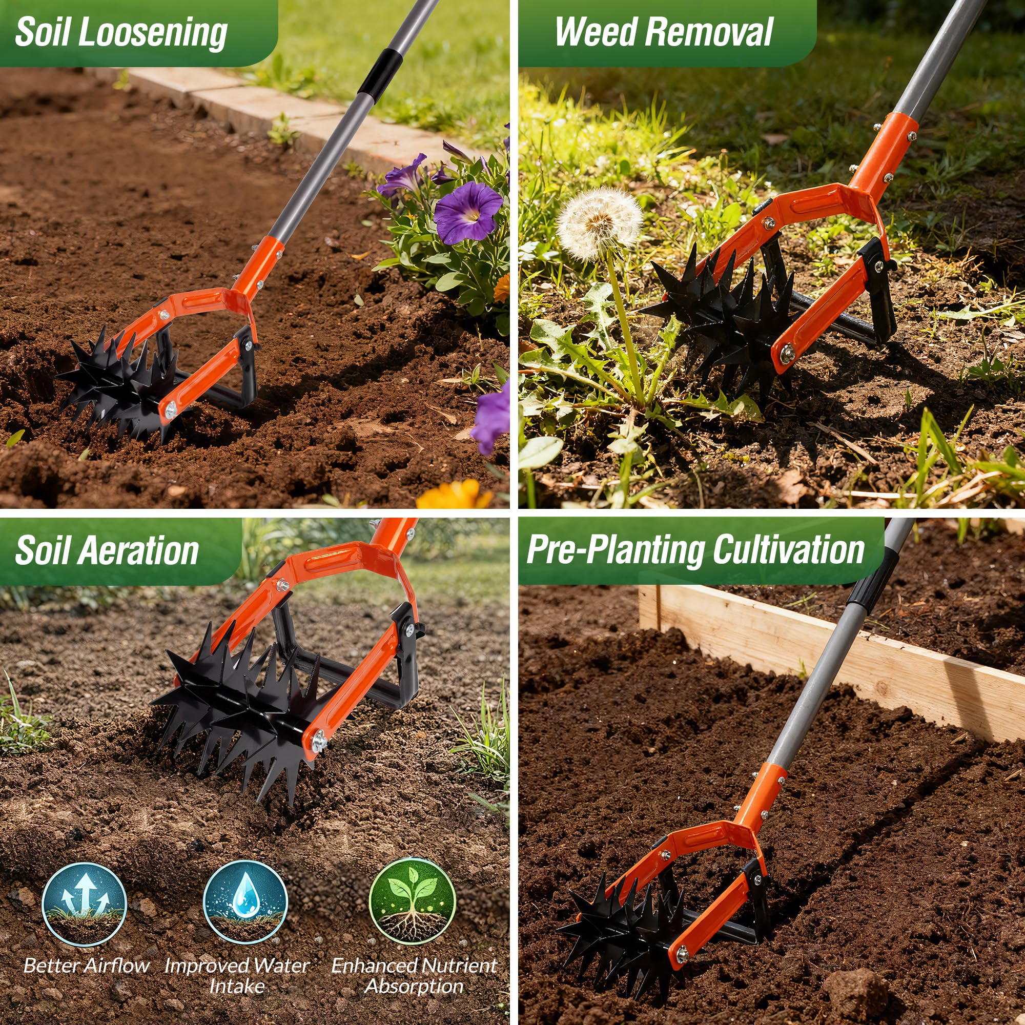 Walensee manganese steel weeder blade closeup demonstrating root-cutting benefit
