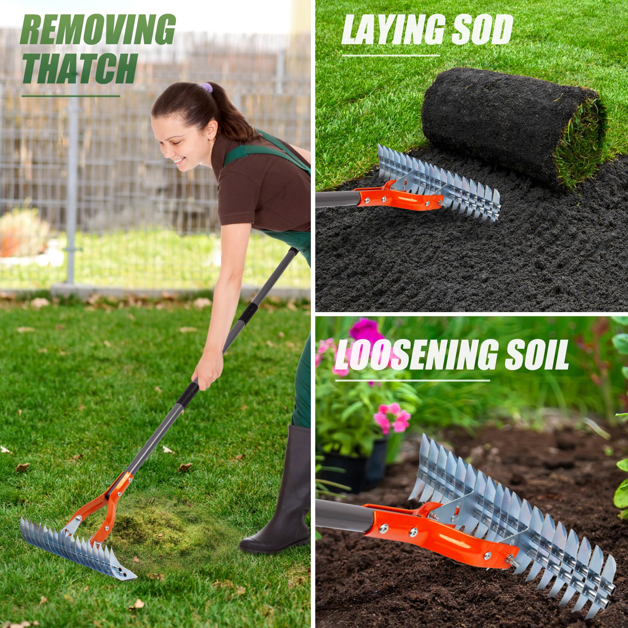 Walensee disassembled rake folded for compact storage and easy transport