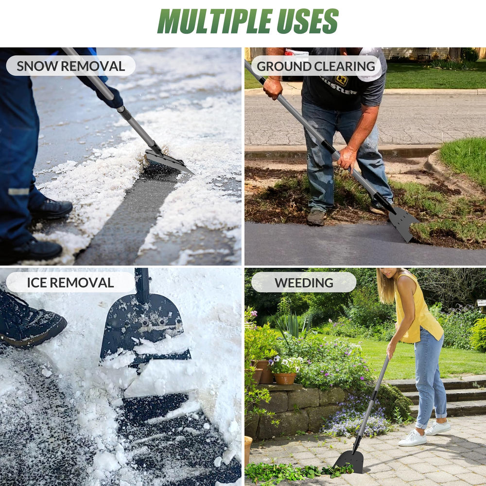 Walensee scraping moss texture off patio for easier surface cleaning