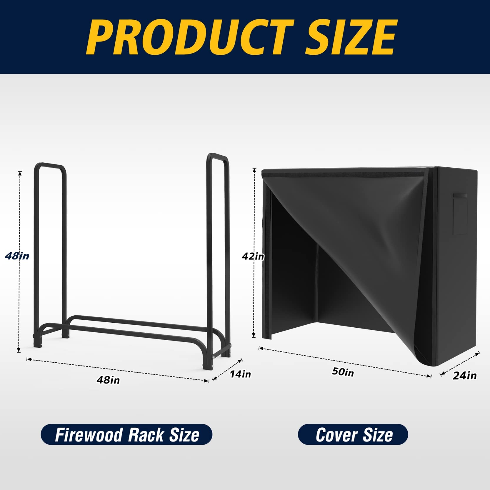 WALMANN rack covered and filled with firewood illustrating weather protection