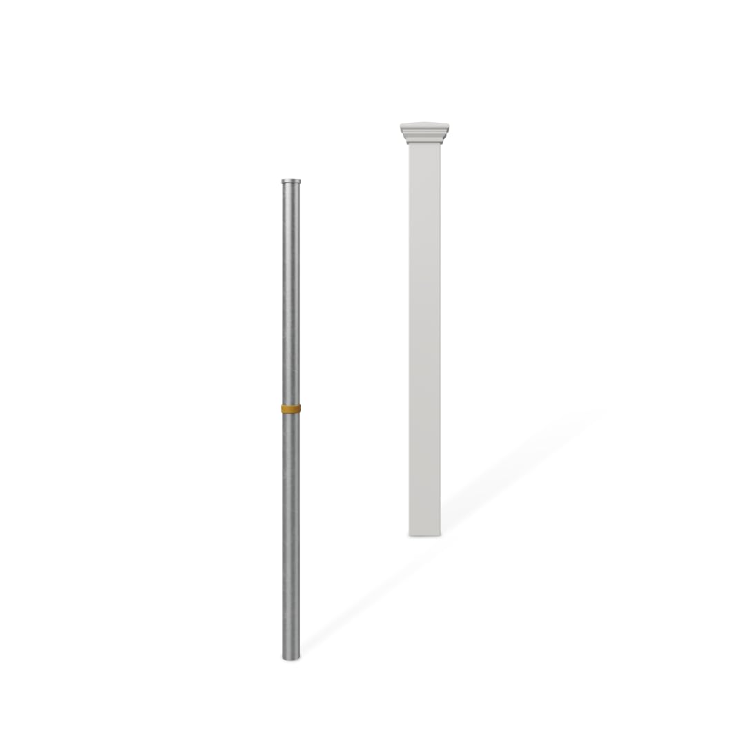 WamBam 3.5ft white vinyl finishing post front view showing clean finished look and curb appeal