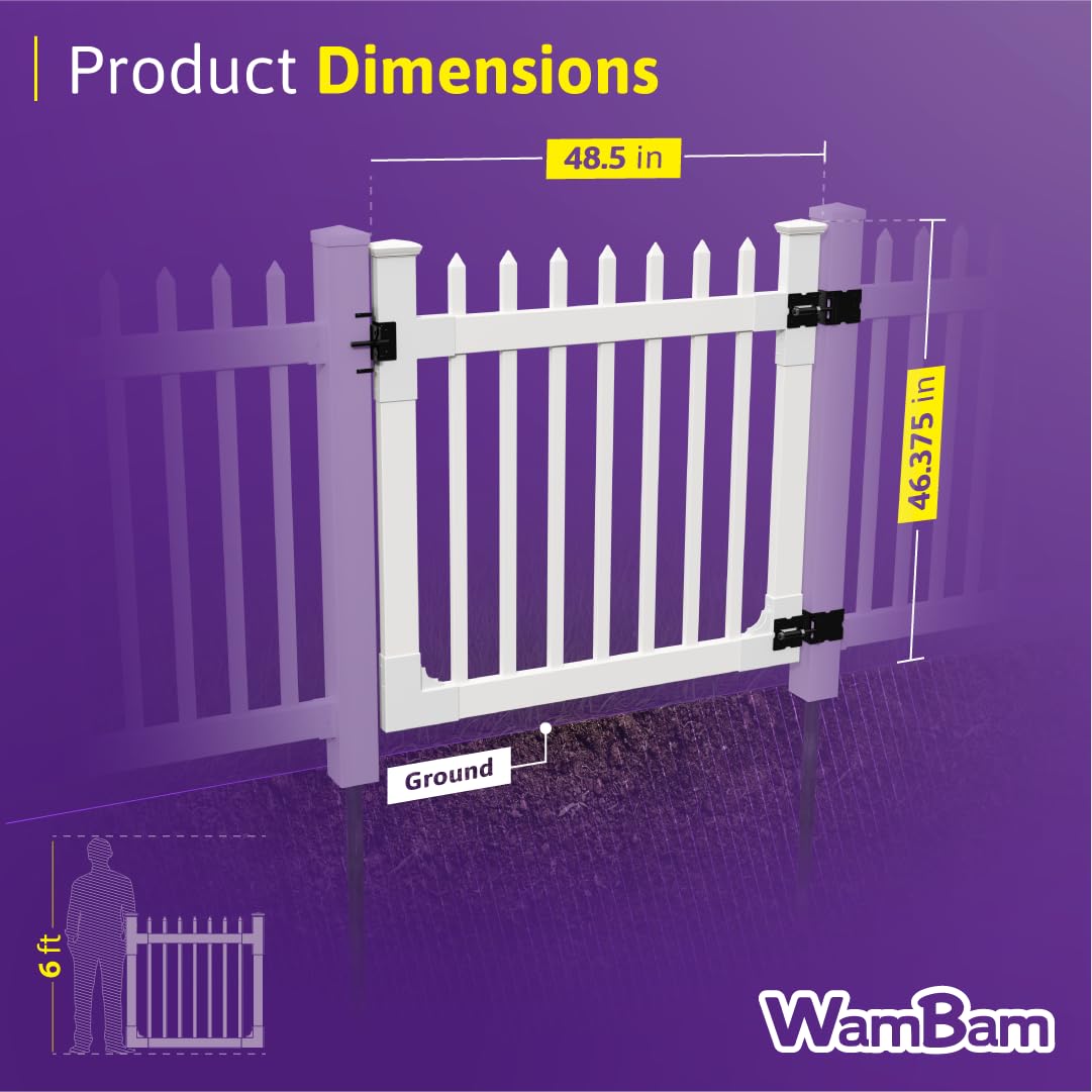 WamBam gate installed in yard demonstrating easy no-dig neat finish