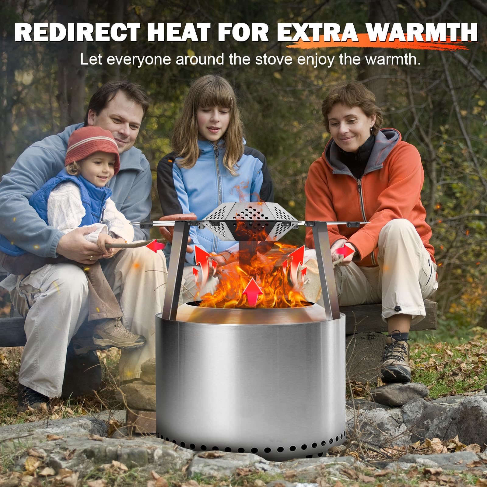Wanchao deflector in a backyard setting creating extended warmth for guests