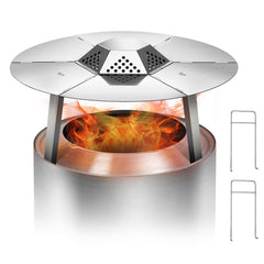 Wanchao deflector front view showing stainless steel and wider heat spread benefit