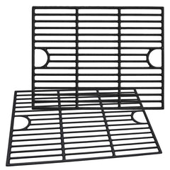 Wanchao front view of two 17 inch grates showing full cooking surface and even spacing benefit