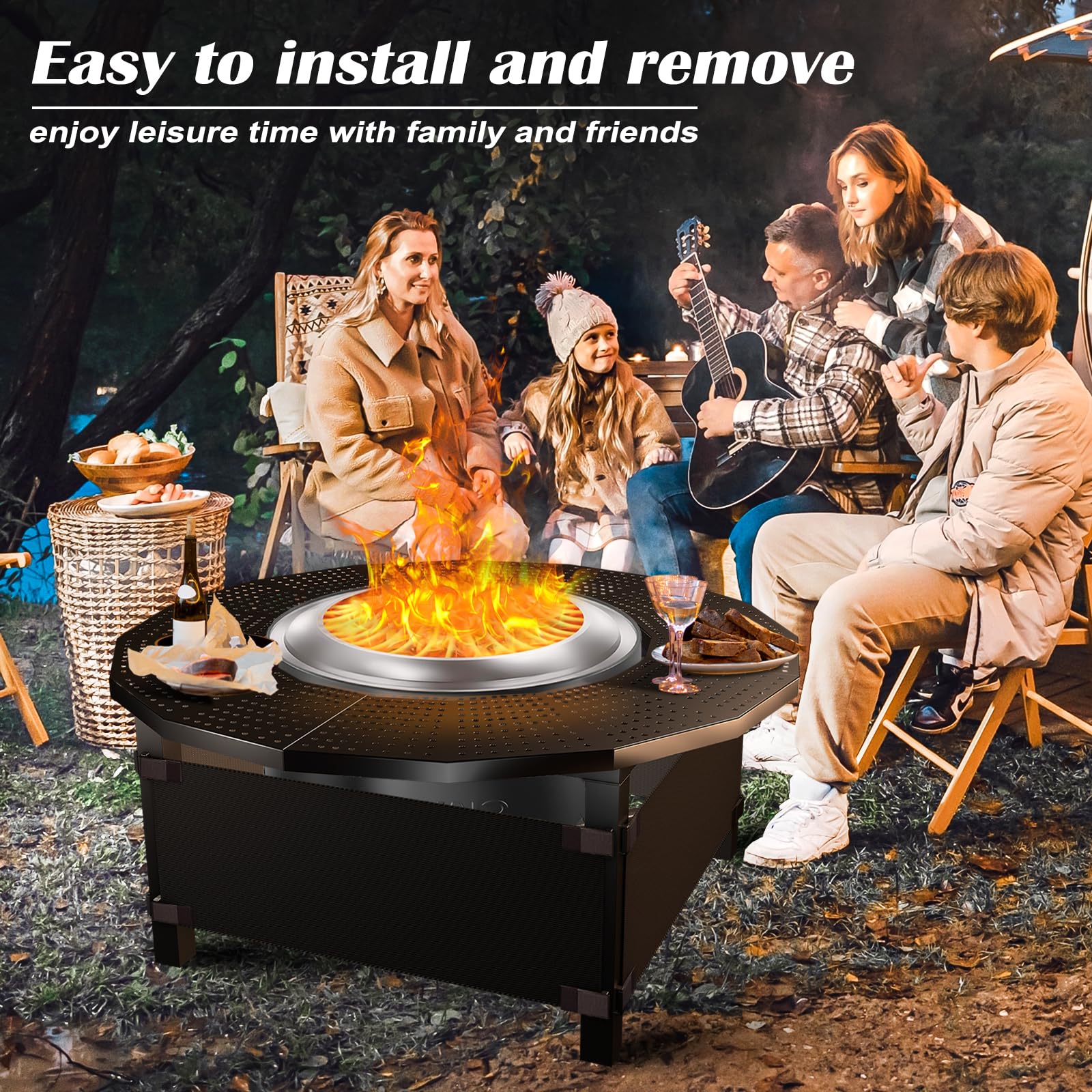 Wanchao scale comparison with Solo Stove-style fire pit illustrating correct 24-inch fit