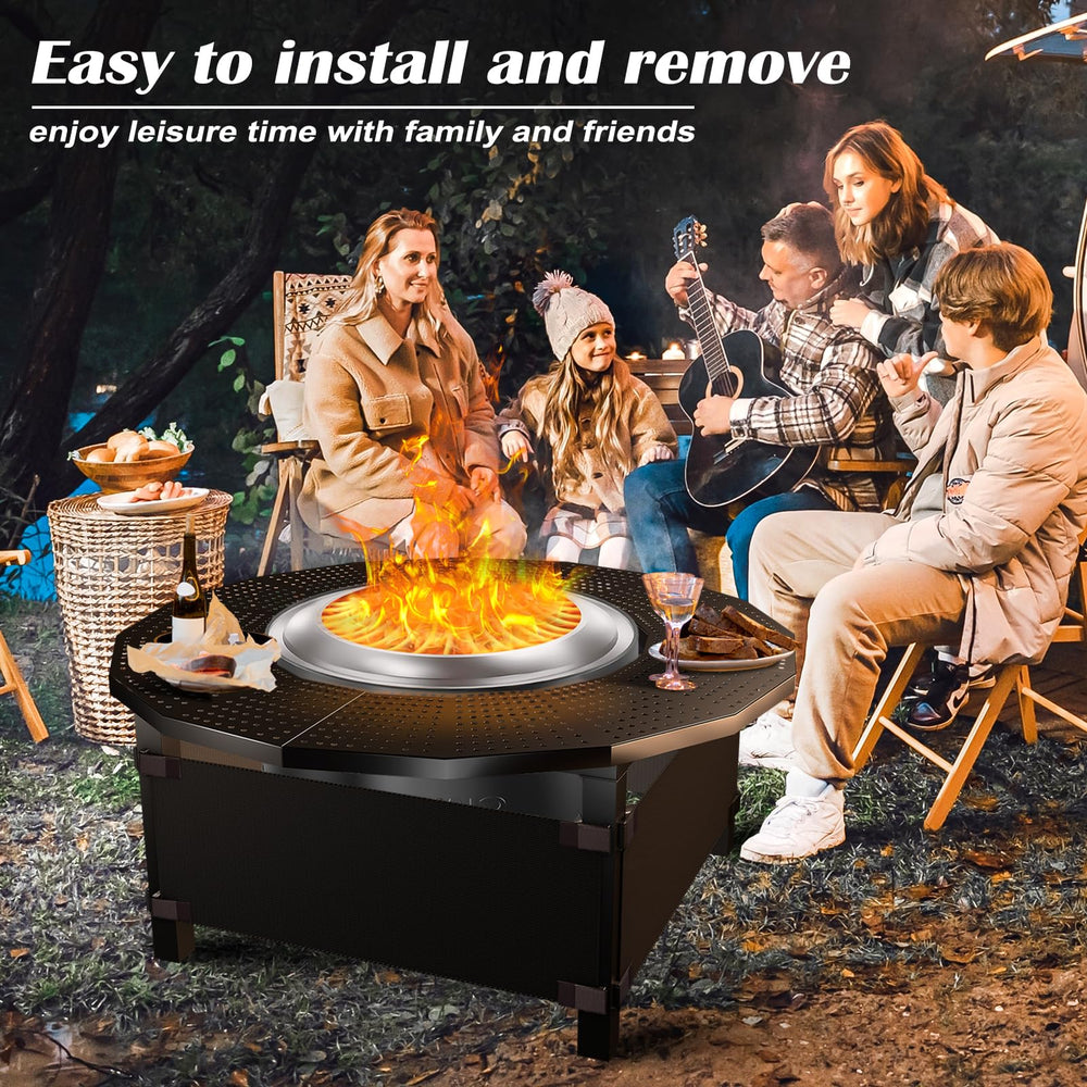 Wanchao scale comparison with Solo Stove-style fire pit illustrating correct 24-inch fit