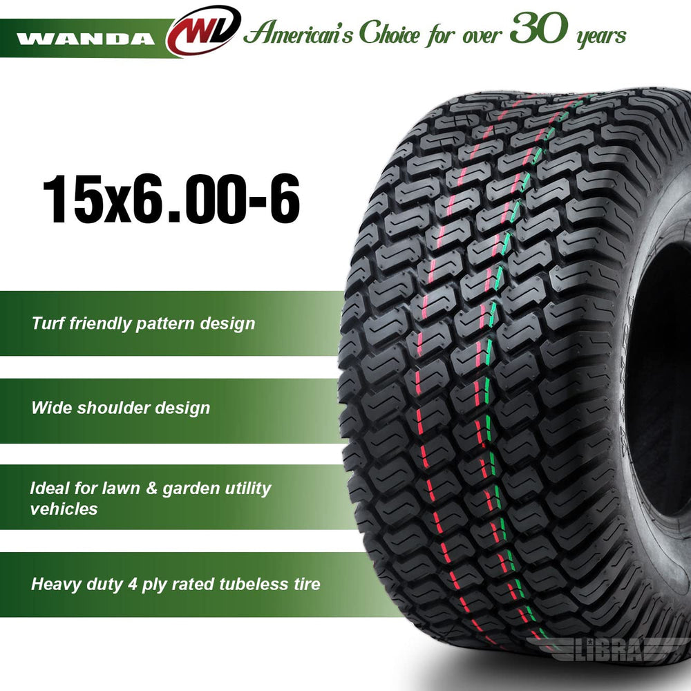WANDA tread close-up P332 showing shallow pattern for grass-friendly traction