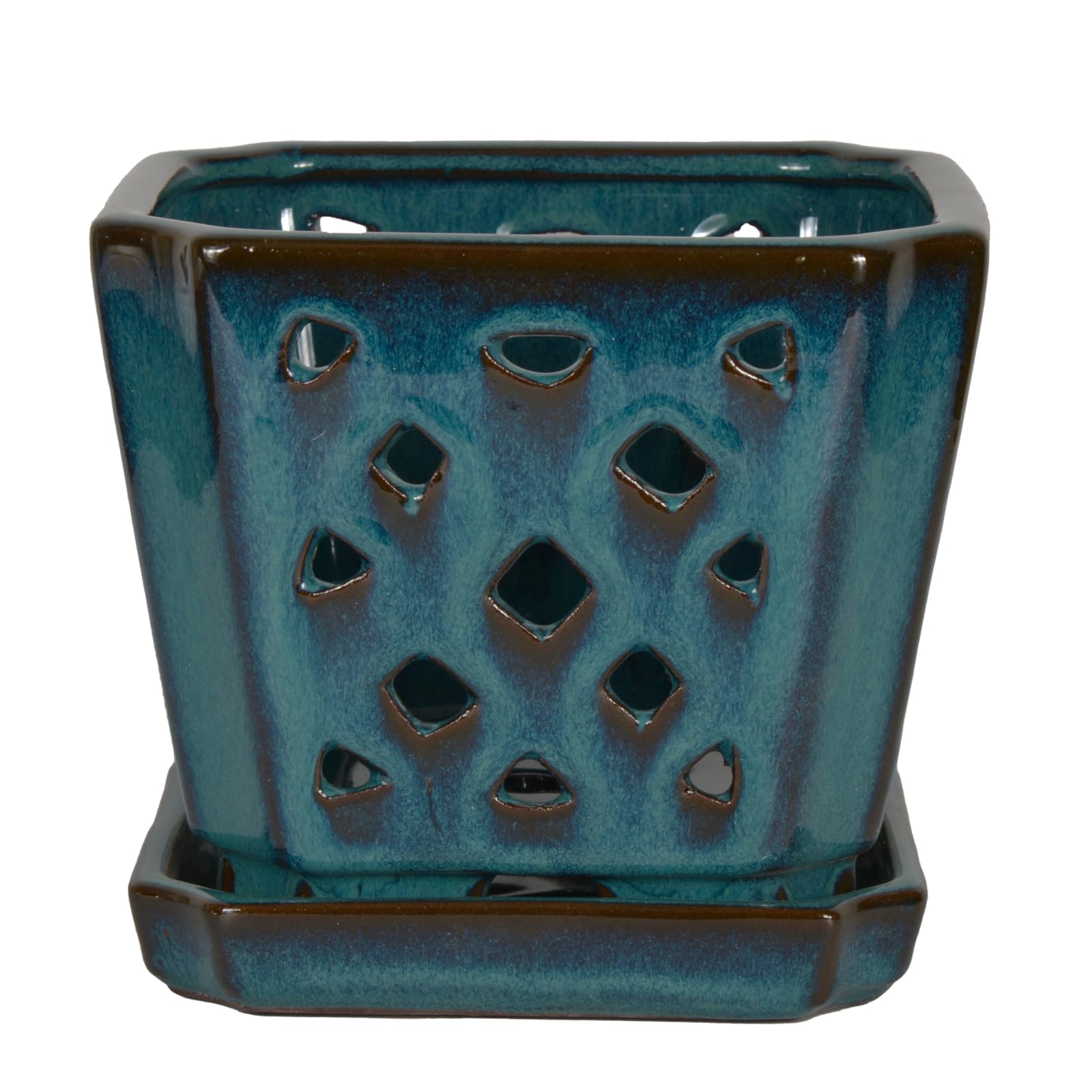 W&W orchid pot top open view showing 7 inch space for easy repotting