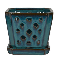 W&W orchid pot top open view showing 7 inch space for easy repotting