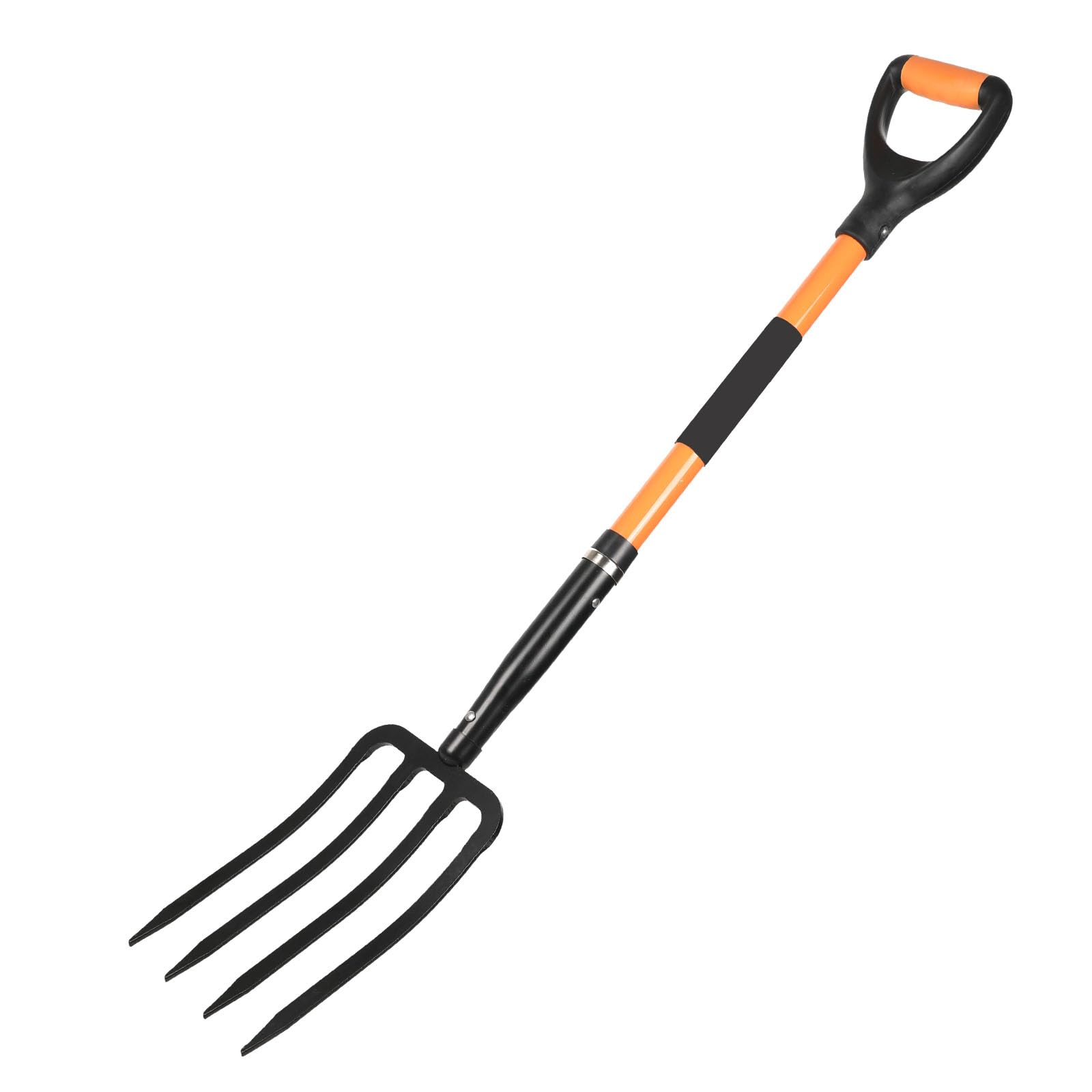 wangyanhao front view of garden fork showing full tool and orange grip benefit visibility