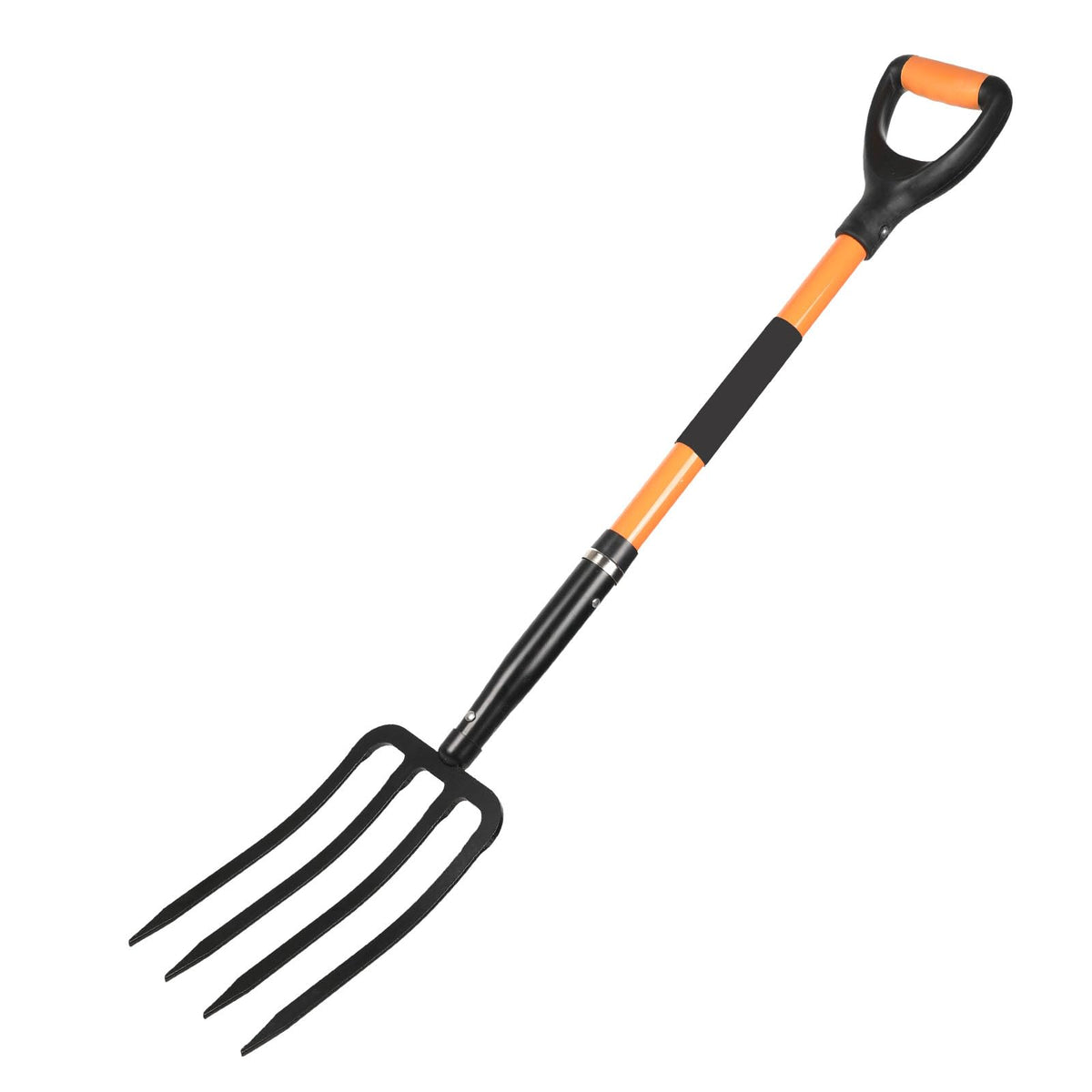 wangyanhao front view of garden fork showing full tool and orange grip benefit visibility