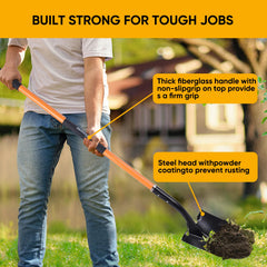 wangyanhao shovel in use digging compacted soil benefit: pries and lifts heavy earth